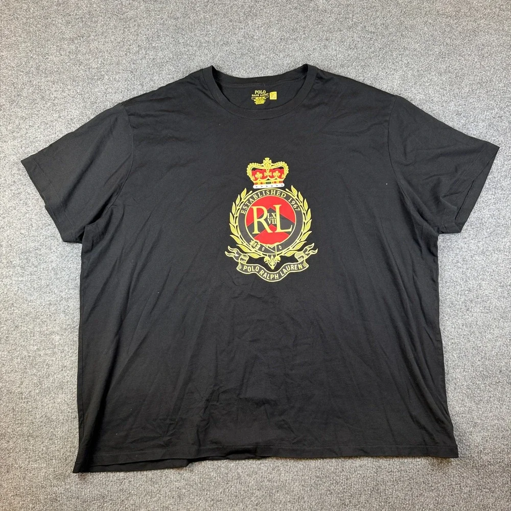 Polo Ralph Lauren T Shirt Mens 4XB Custom Slim Fit Crown Crest Spellout